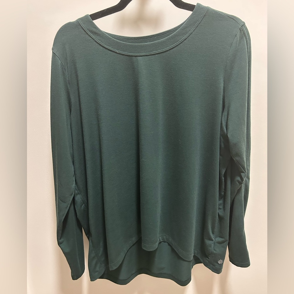 Athleta Forest Green Long Sleeve Top